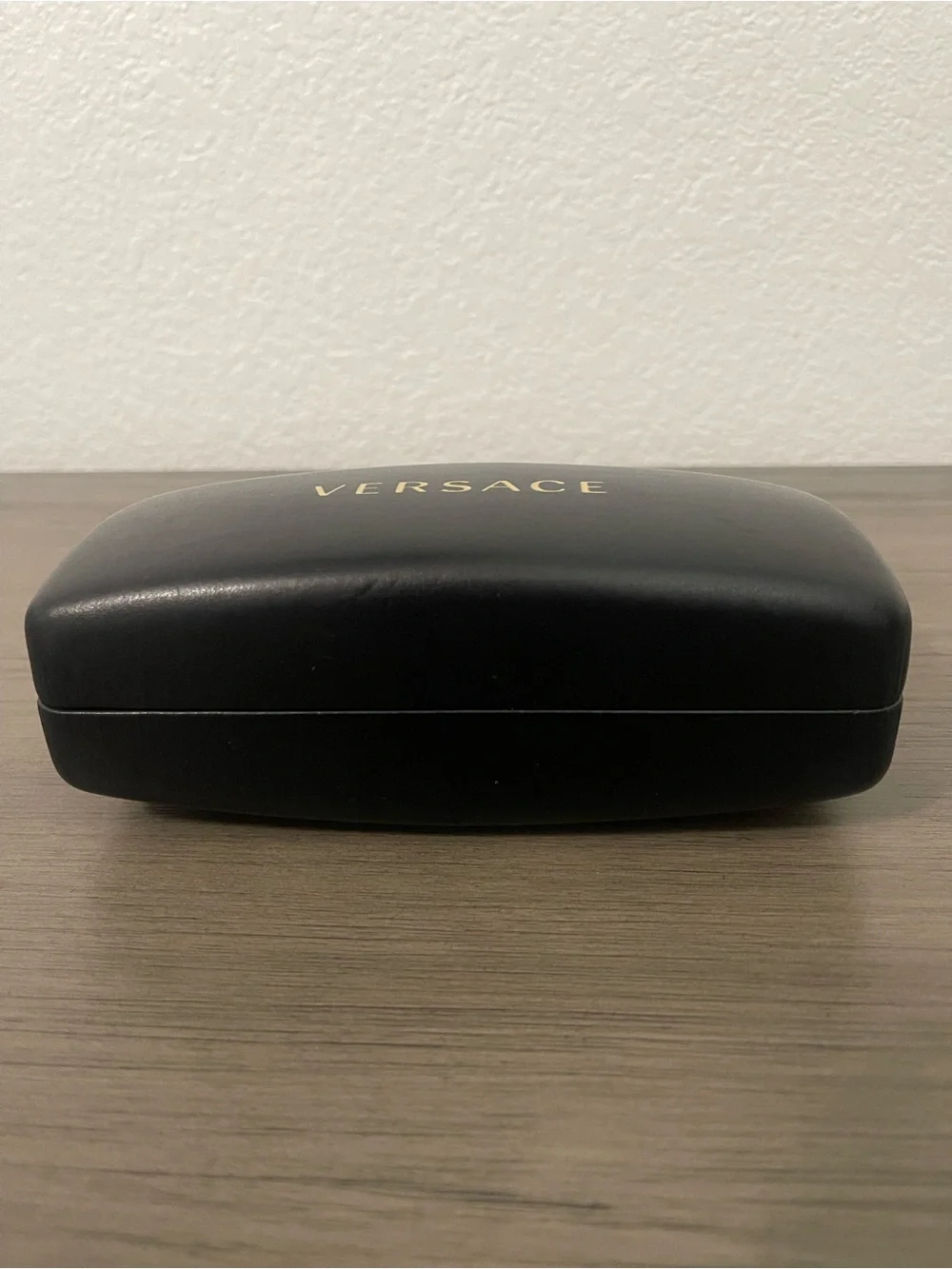 Versace Black Eyewear Case with Gold Logo Accent